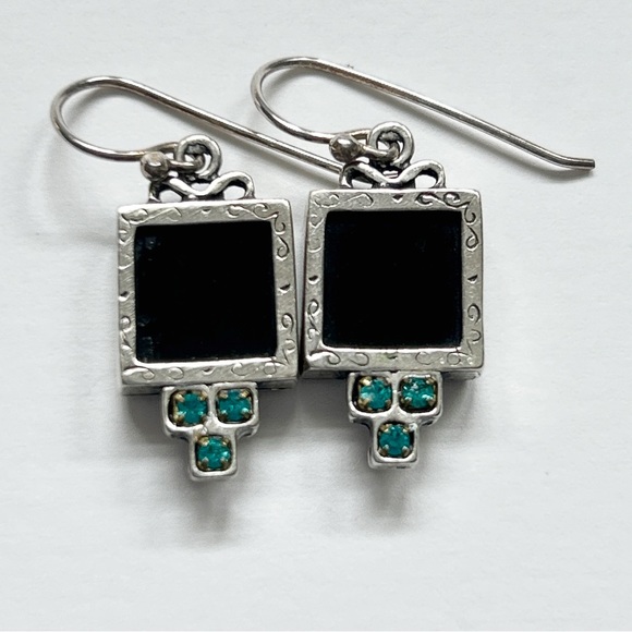 Jewelry - Onyx Apatite Sterling Silver Earrings